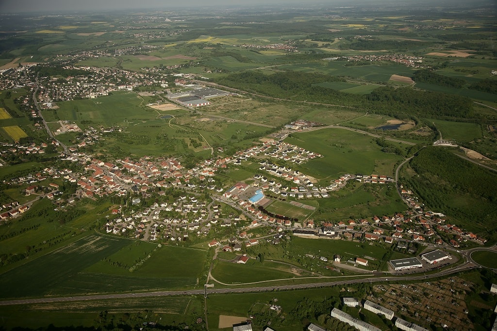 Vue aérienne de Valmont